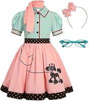 Algopix Similar Product 3 - SIZGAROOT 50s Outfit for Girls 50s