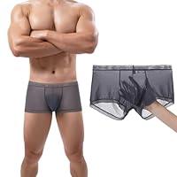 Algopix Similar Product 10 - HASWECHYS Mens Sexy Underwear Ice Silk