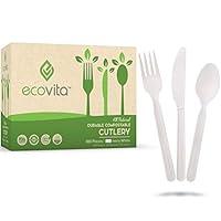 Algopix Similar Product 16 - Ecovita 100 Compostable Forks Spoons