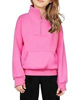 Algopix Similar Product 17 - Arshiner Girls Half Zip Sweatshirt