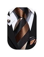 Algopix Similar Product 14 - BarryWang Stripe Men Ties Set Classic