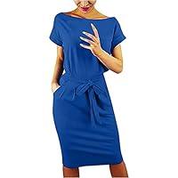 Algopix Similar Product 1 - Summer Solid Dress Basic Crewneck