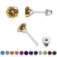 Algopix Similar Product 16 - Round Cubic Zirconia Stud Earrings for