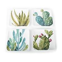 Algopix Similar Product 7 - Cactus Verde Dessert Plate Set of 4