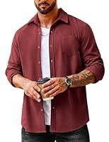 Algopix Similar Product 2 - COOFANDY Mens Corduroy Jacket Shirt