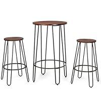 Algopix Similar Product 17 - COSTWAY 3 Pieces Bar Table Set with 2