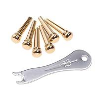 Algopix Similar Product 2 - Amadget Guitar Bridge Pins 6pcs Brass