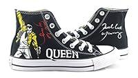 Algopix Similar Product 12 - Unisex Black Canvas Hand Painted Design