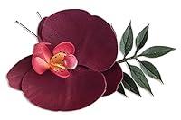 Algopix Similar Product 3 - Burgundy Flower Orchid Hair Pin