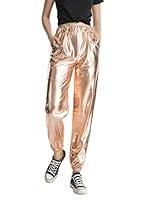 Algopix Similar Product 3 - Zaxicht Womens Metallic Shiny Jogger