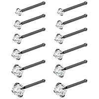 Algopix Similar Product 14 - WINSENET 12Pcs Nose Rings Studs 18G