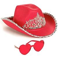 Algopix Similar Product 9 - Funcredible Red Cowboy Hat and Glasses