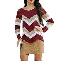 Algopix Similar Product 8 - Wave Contrast Color Pullovers for Women
