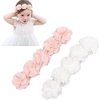 Algopix Similar Product 3 - Baby Elastic Chiffon Flower Headbands