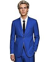 Algopix Similar Product 5 - HUUTOE Mens Royal Blue Suit 2 Piece