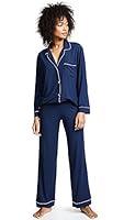 Algopix Similar Product 6 - Eberjey Gisele Long PJ Set NavyIvory