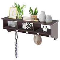 Algopix Similar Product 12 - Giantex Hanging Shelf with Hooks Wall