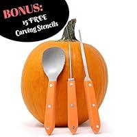 Algopix Similar Product 1 - Premium 3 Piece Pumpkin Carving Kit