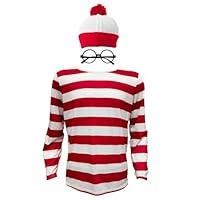 Algopix Similar Product 15 - MEDEJU Waldo Red and White Striped