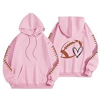 Algopix Similar Product 10 - Game Day Hooded Sweatshirt Women Heart