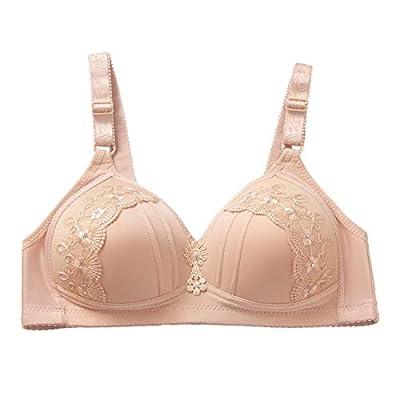 Women's Wireless Full Coverage Bra Wide Straps Sexy Hollow Out Lingerie  Plus Size Seamless Push Up Bra for Back Fat
