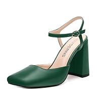 Algopix Similar Product 8 - WAYDERNS Dark Green Slingback Heels for