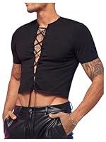 Algopix Similar Product 14 - GORGLITTER Mens Lace Up Crop Top Short