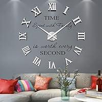 Algopix Similar Product 11 - VANGOLD Large 3D DIY Wall Clock Roman