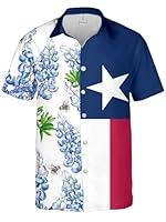 Algopix Similar Product 4 - HEARTZZ Texas Hawaiian Shirt for Men