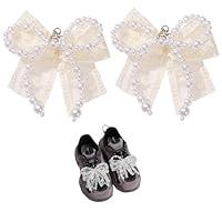 Algopix Similar Product 6 - PUCAPOCO Pearl Bow Shoe Charms for