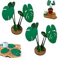 Algopix Similar Product 3 - Monstera Coaster Set 3D