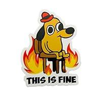 Algopix Similar Product 2 - This Is Fine Meme Sticker  Dog On Fire