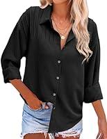 Algopix Similar Product 8 - HOTOUCH Womens Black Button Down Shirt