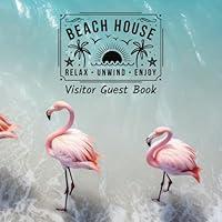 Algopix Similar Product 20 - Pink Flamingo Beach Guest Book Welcome