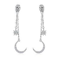 Algopix Similar Product 5 - Platinum Plated Crystal Zircon Moon and