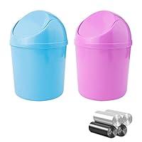 Algopix Similar Product 17 - SITAKE 2 Pcs Plastic Mini Wastebasket