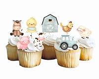 Algopix Similar Product 12 - Set of 24 Farm Animals Cupcake Toppers