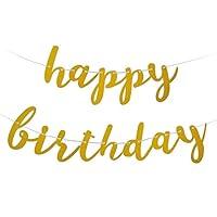Algopix Similar Product 4 - Famoby Gold Glittery Happy Birthday
