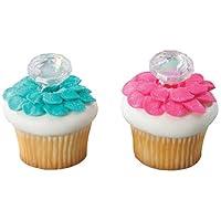 Algopix Similar Product 16 - DECOPAC Iridescent Diamond Ring Cupcake