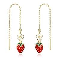 Algopix Similar Product 8 - Strawberry Earrings Sterling Silver