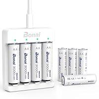 Algopix Similar Product 15 - BONAI Rechargeable Lithium AA Batteries