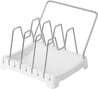 Simplehouseware 7 Compartments Adjustable Pan Organizer, White