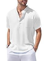 Algopix Similar Product 17 - COOFANDY Mens Cotton Linen Henley