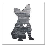Algopix Similar Product 14 - Ink Silhouette Yorkie 16x16 Canvas Wall