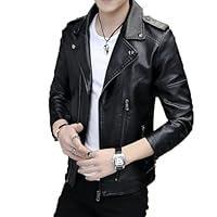 Algopix Similar Product 9 - MaiyifuGJ Men Faux Leather Jacket Long