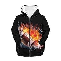 Algopix Similar Product 11 - Jekioweii Kids Zipper Fire Rugby Hoodie