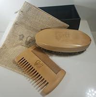 Algopix Similar Product 16 - Boar Bristle Brush & Wood Comb box set