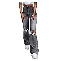 Algopix Similar Product 2 - Women High Waisted Baggy Ripped Jeans