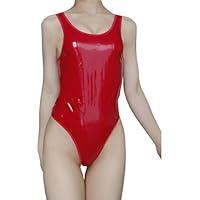 Algopix Similar Product 9 - FASXIR Onepiece PU Leather Bodysuit