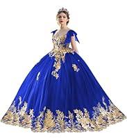 Algopix Similar Product 12 - TRHTX Lace Royal Blue Quinceanera